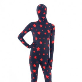 Red Star Lycra Spandex Unisex Full body Zentai Suit