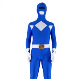 Blue with White Lycra Spandex Super Hero Unisex  Full body Zentai Suit