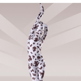Brown And White Cow Lycra Spandex Unisex Full body Zentai Suit