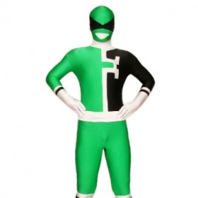 Green And Black Lycra Spandex Super Hero Full body Zentai Suit