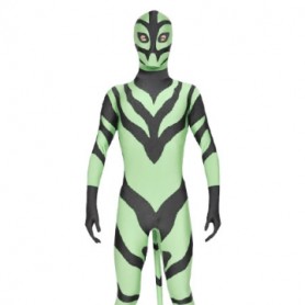 Green Black  Lycra Spandex Full body Zentai Suit