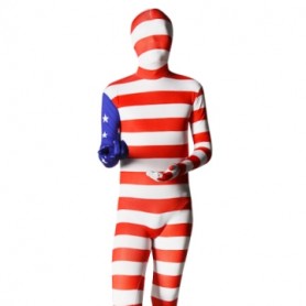 Pattern of American Flag Unisex Lycra Full body Zentai Suit