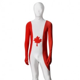 Pattern of Canadian Flag Unisex Lycra Full body Zentai Suit