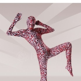 Red Leopard Lycra Spandex  Full body Zentai Suit