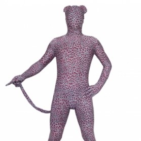 Red Leopard  Lycra Spandex  Full body Zentai Suit