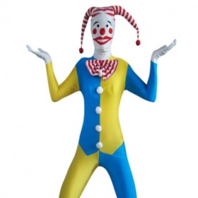Blue And Yellow Clown Lycra Full body Zentai Suit