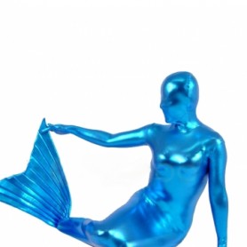 Blue Shiny Metallic Mermaid Suit