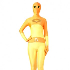 Deep And Soft Yellow Lycra Spandex Super Hero Full body Zentai Suit