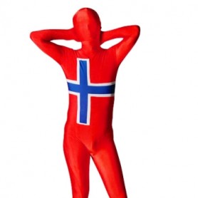 Pattern of Norwegian Flag Unisex Lycra Full body Zentai Suit