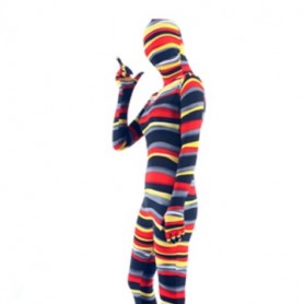 Quality Colorful Stripe Lycra Unisex Breathable Full body Zentai Suit Zentai