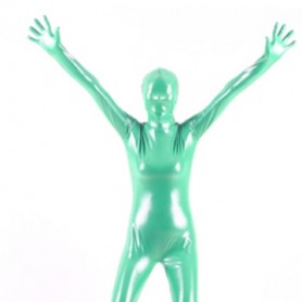 Quality Green Silver Dot PVC Breathable Unisex  Full body Zentai Suit Zentai