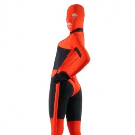 Red And Black Lycra Spandex Full body Zentai Suit