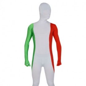 Red White And Green Lycra Spandex Male Full body Zentai Suit