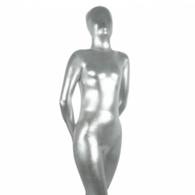 Silvery Shiny Metallic Unisex Full body Zentai Suit
