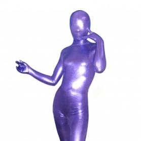 Superior Purple Shiny Metallic Unisex Full body Zentai Suit