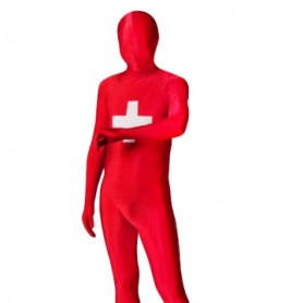 Switzerland Flag Pattern Unisex Lycra Full body Zentai Suit