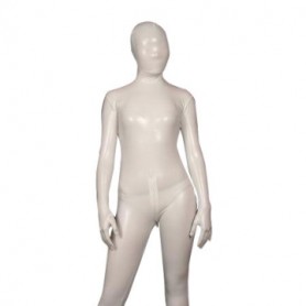 White Shiny Metallic Full body Zentai Suit