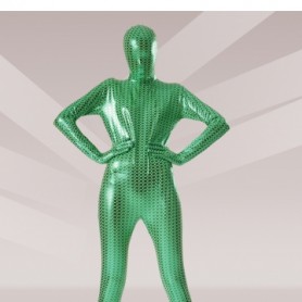 Green Fish Scale Shiny Metallic Unisex Full body Zentai Suit