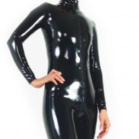 Black Shiny Heavy Metallic PVC Catsuit