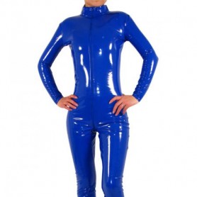Royal Blue Front Open PVC Unisex Catsuit