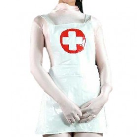White Sexy Nurse PVC Apron