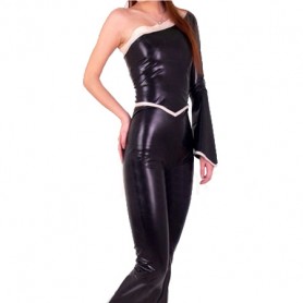 Shiny Metallic Single Sleeve Catsuit