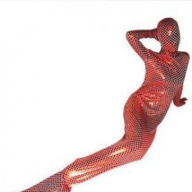Red Shiny Metallic Mermaid Full body Zentai Suit