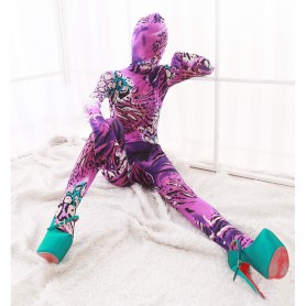 Pink and Purple DuPont Animal Pattern Full body Zentai Suit Zentai Catsuit Tights