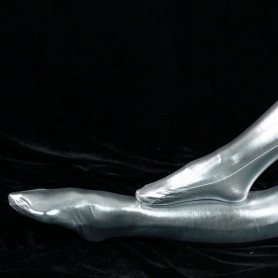 ZENTAI Silver Shiny Metallic Stockings