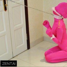 Full Body Full body Zentai Suit Zentai Tights Tights Red Fluorescence Pink Shoulder Hit Color Rivet Full body Zentai Suit Full body Zentai Suit