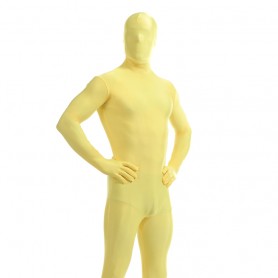 Light Yellow Full Body Spandex Holiday Unisex Lycra Morph Zentai Suit