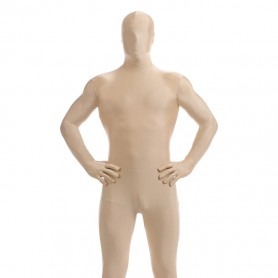 Unisex Creamy White Full Body Spandex Halloween Holiday Lycra Cosplay Suit