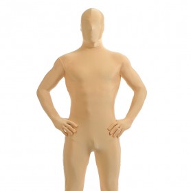 Unisex Light Coffee Color Full Body Lycra Zentai Suit