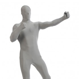 White Grey Full Body Spandex Holiday Unisex Lycra Morph Zentai Suit