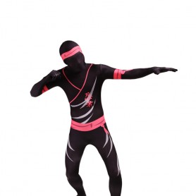 Black and Pink Ninjia Full Body Halloween Spandex Holiday Unisex Cosplay Zentai Suit