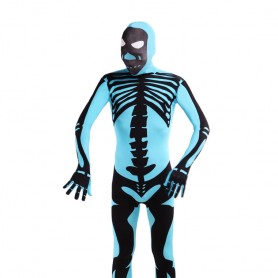 Blue Skull Flag Full Body Halloween Spandex Holiday Unisex Cosplay Zentai Suit