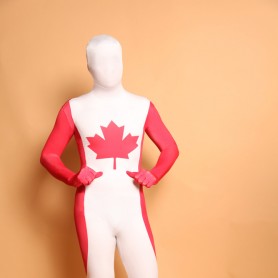 Canada Maple National Flag Full Body Halloween Spandex Holiday Unisex Cosplay Zentai Suit