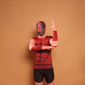 Red Armor Full Body Halloween Spandex Holiday Unisex Cosplay Zentai Suit