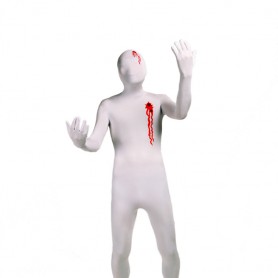 White Gun Shot Blood Full Body Halloween Spandex Holiday Unisex Cosplay Zentai Suit