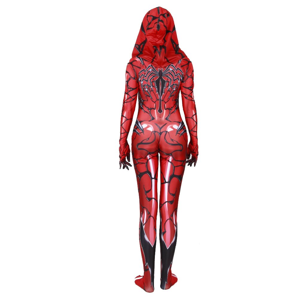 3D Printing Red Venom Cloak Big Spider Halloween Cosplay Costume Zentai Suit
