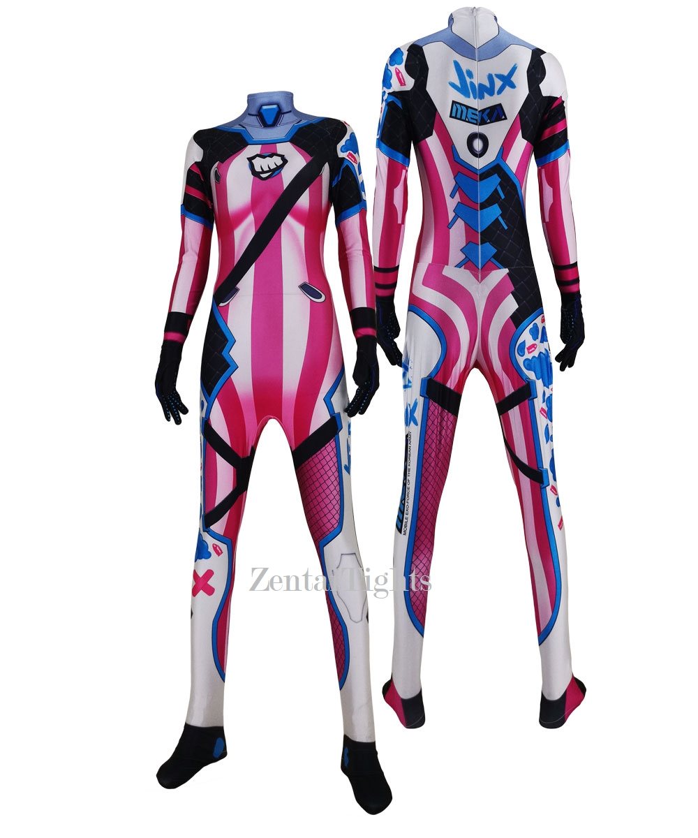 Women Jinx and D.VA bodysuit Halloween hero costume cosplay zentai suit
