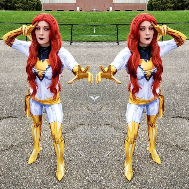 Halloween White X-Men Dark Phoenix female costume Dark Phoenix Jean Grey Cosplay costume zentai suit