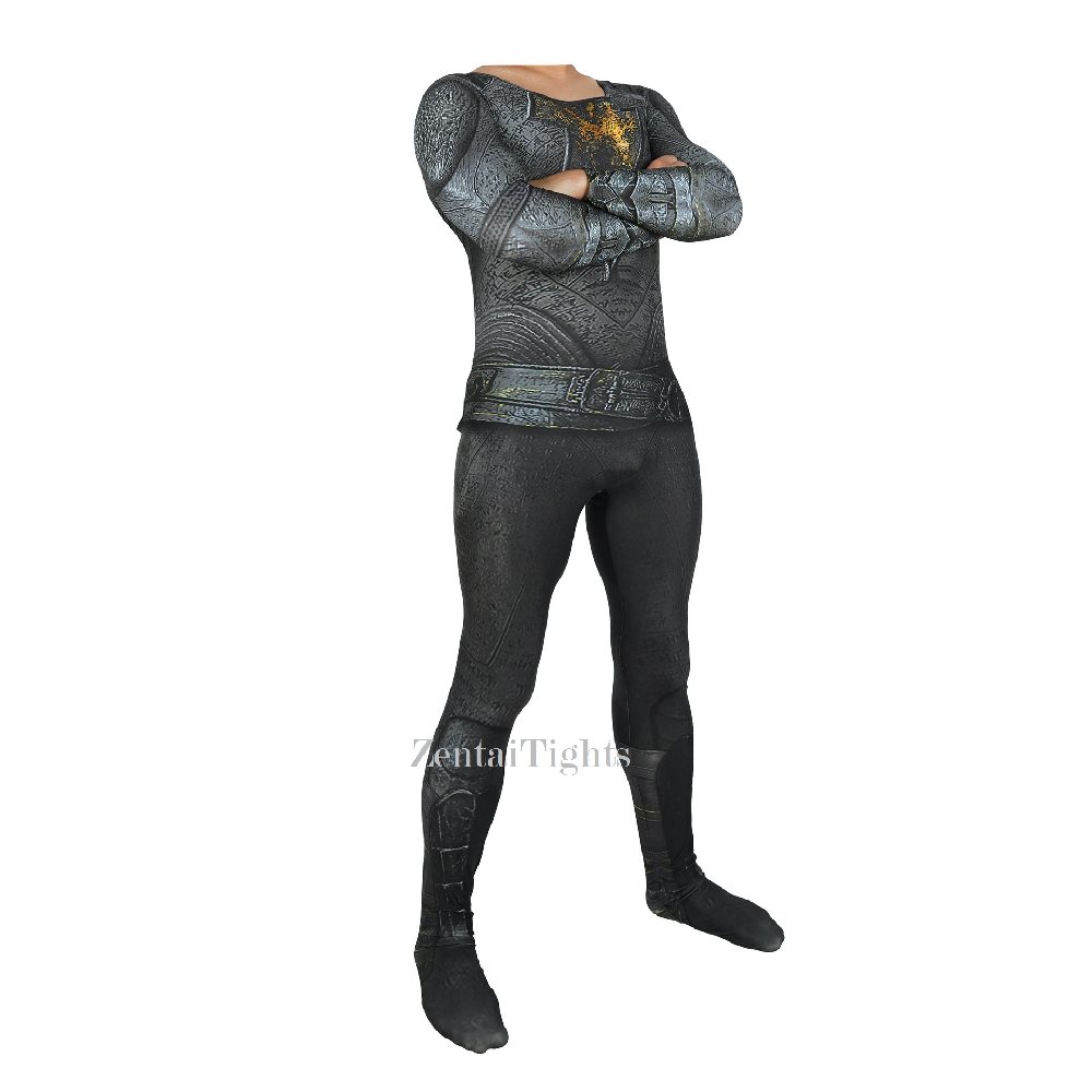 Halloween DC Movie Black Adam Cosplay Costume villain Thunder Shazam full body zentai suit