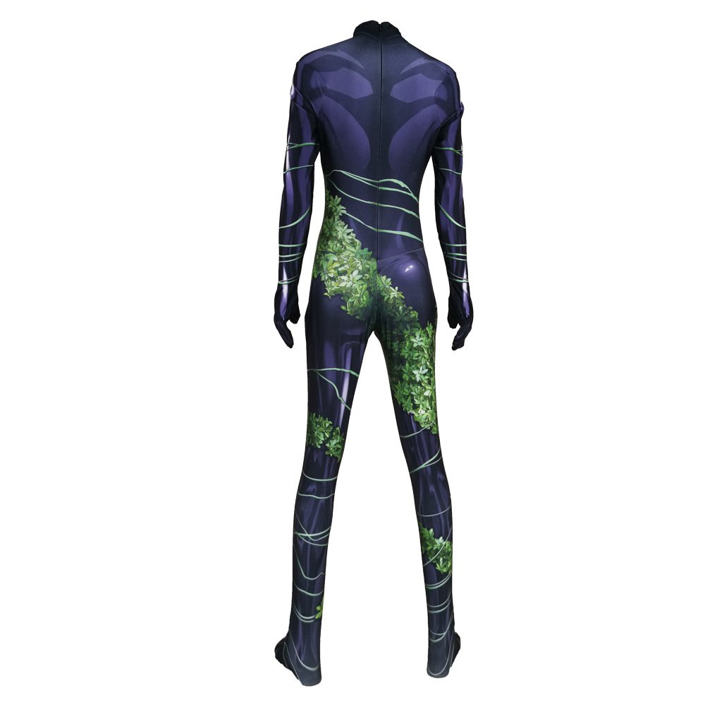 Women DC Poison Ivy Cosplay Costume Jumpsuit Plant girl cosplay zentai suit