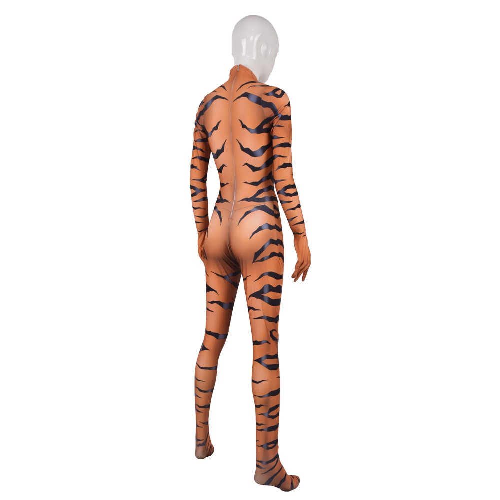 Halloween Red Black Cat Cosplay Tiger Skin Bodysuit cosplay animal zentai suit