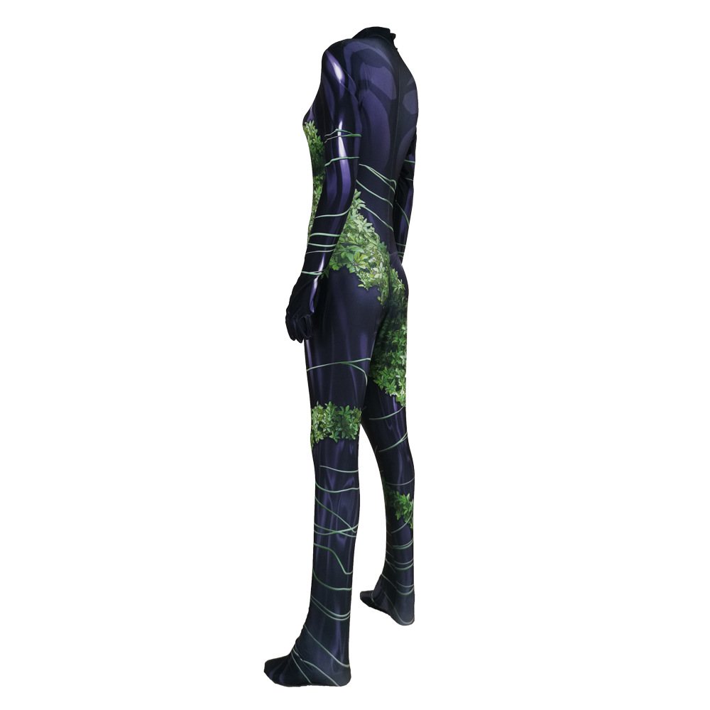 Women DC Poison Ivy Cosplay Costume Jumpsuit Plant girl cosplay zentai suit