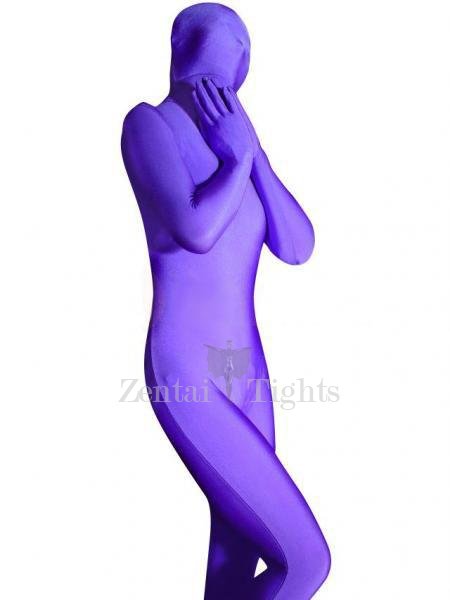 Cheap Purple Lycra Spandex Unisex Full body Zentai Suit