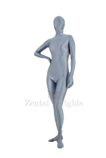 Suitable Unicolor Full Body Full body Zentai Suit Zentai Tights Dark Grey Lycra Spandex Unisex Full body Zentai Suit