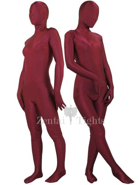 Deep Red Lycra Spandex Unisex Full body Zentai Suit