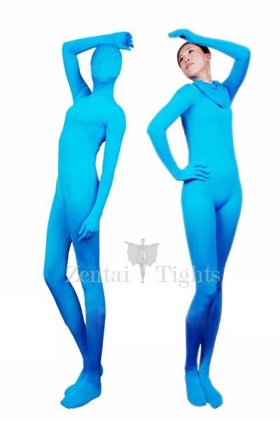 Lake Blue Lycra Spandex Unisex Full body Zentai Suit